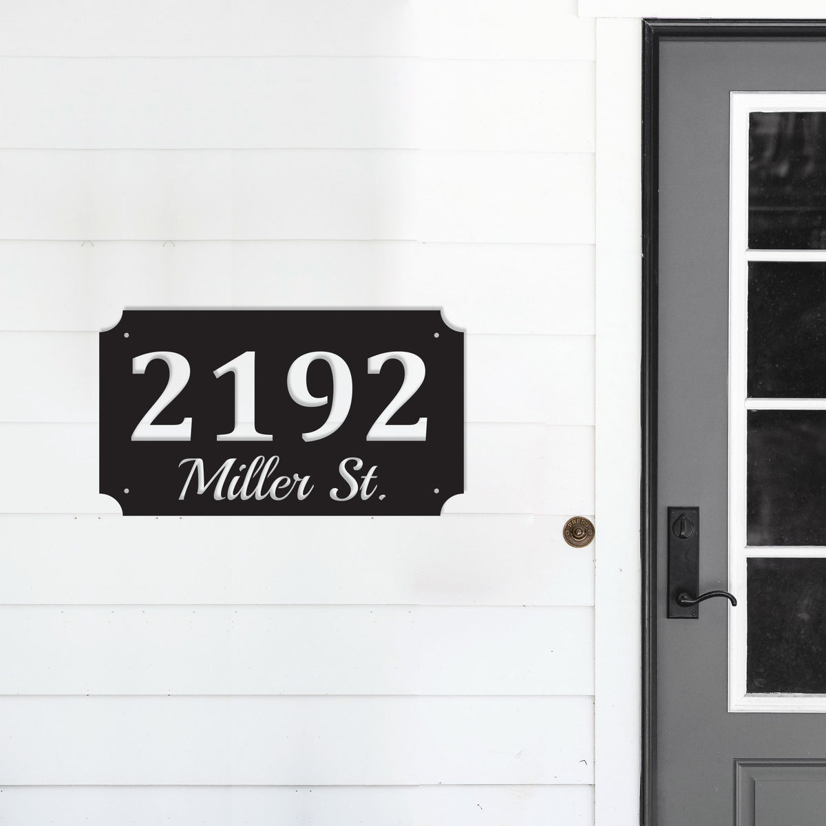 Handmade Custom Aluminum House Address Sign – Modern Vinyl – Rectangle – Personalized