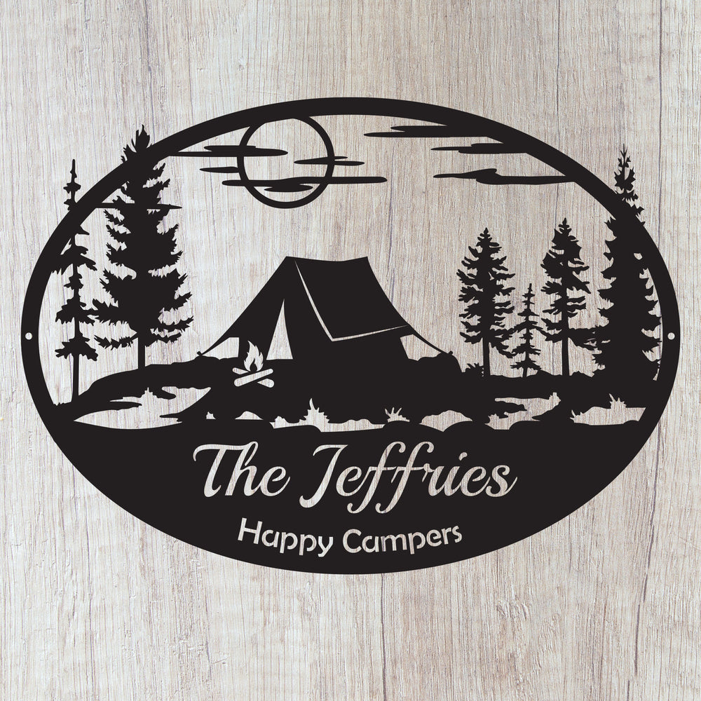 Personalize your campsite with a sign from Practical Art