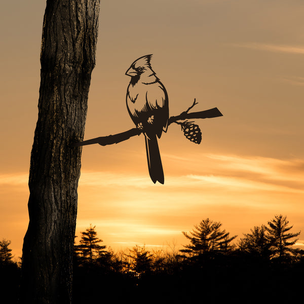 Cardinal Metal Bird Outdoor Decor | Practical Art