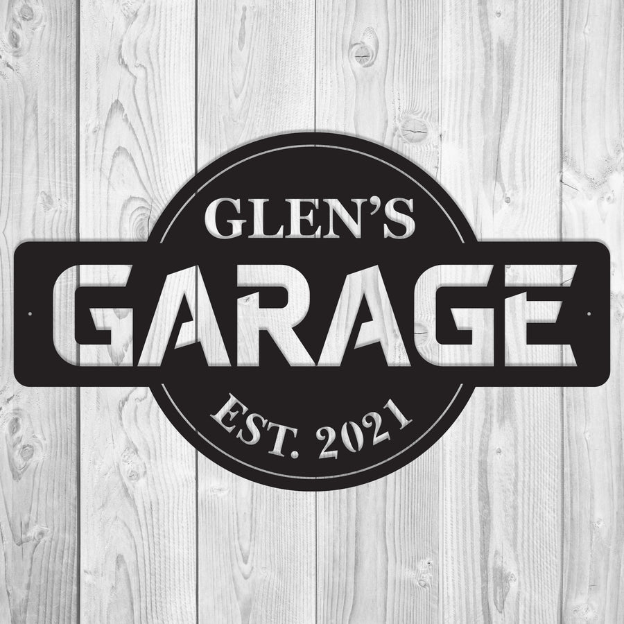 Personalized Garage Sign Metal Art