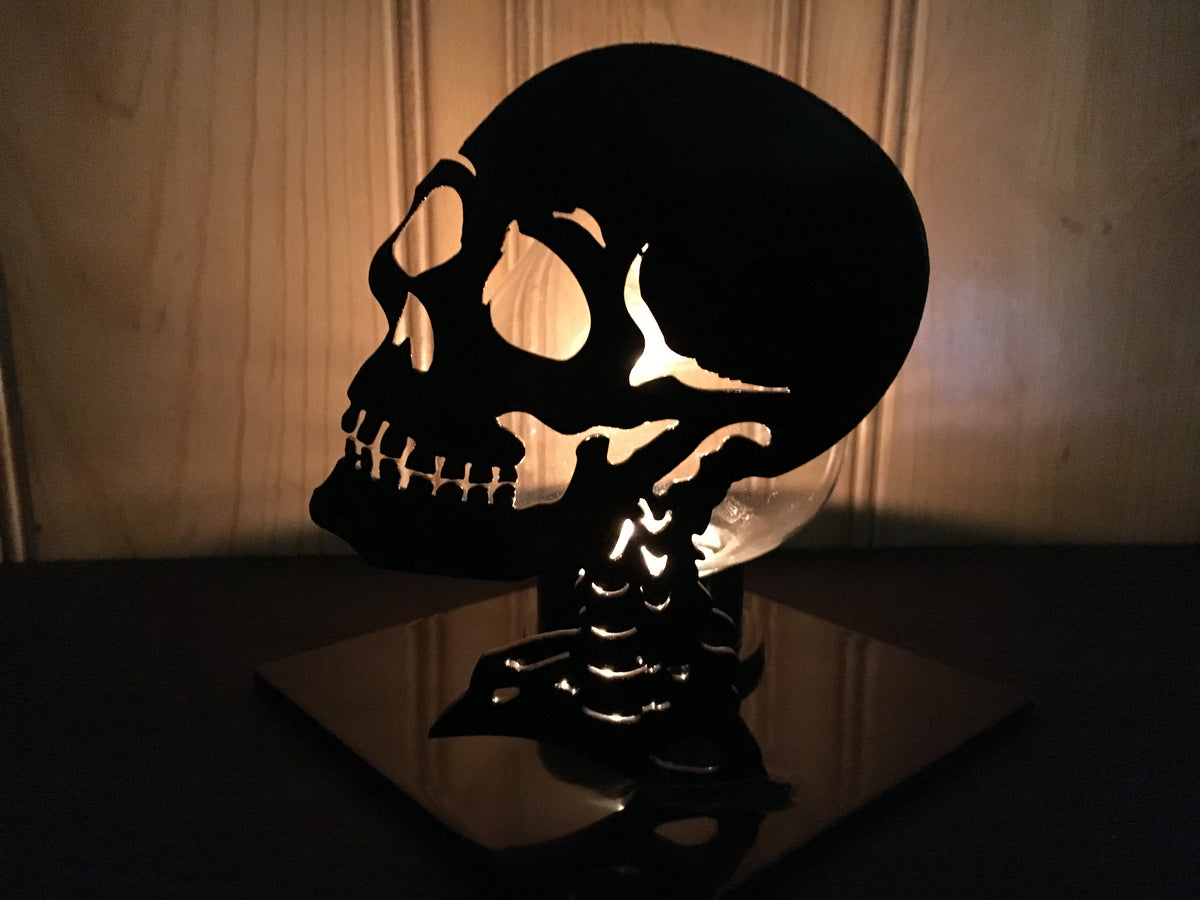 Skull Candle Holder Candle Holders With Metal Art Skull Goth Decor fo