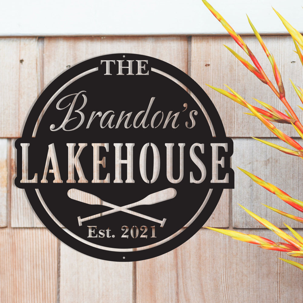 Personalized Lake House Metal Sign | Outdoor Home Décor