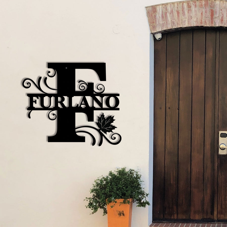Personalized Split Letter Monogram Signs Family Last Name Metal Wall A ...