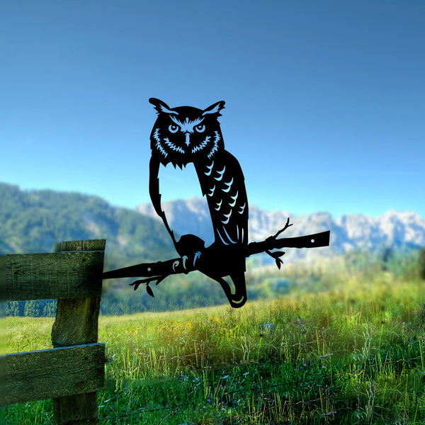 Metal Bird Owl Outdoor Décor | Practical Art