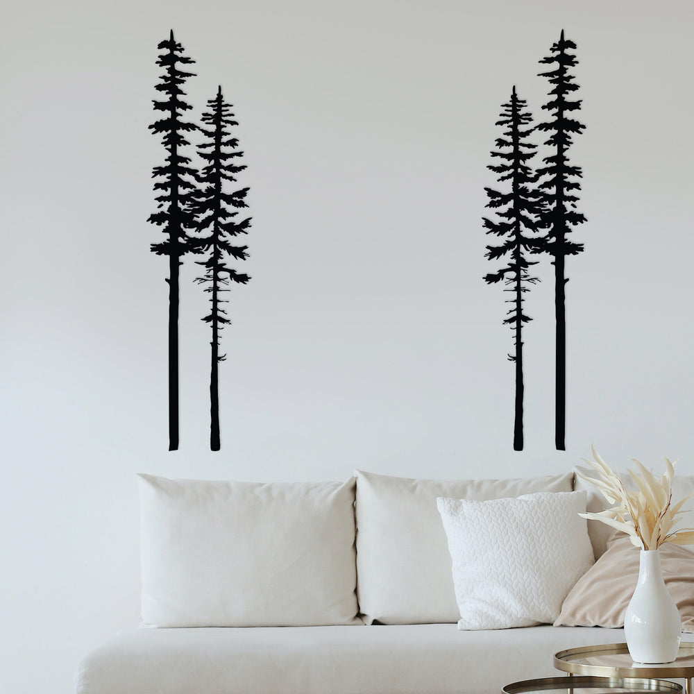 Metal Wall Art Pine Trees Set Of Two