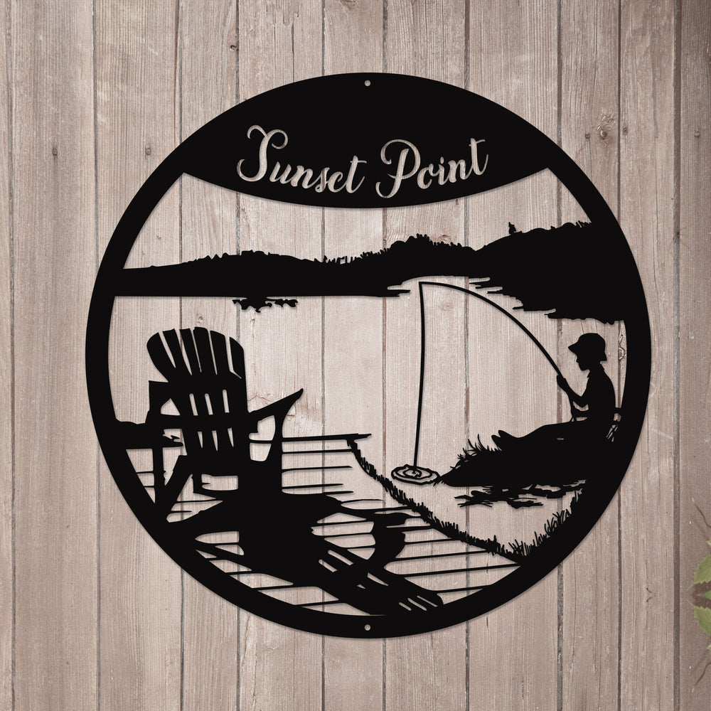 Personalized Sunset Point Metal Sign / Outdoor Home Décor