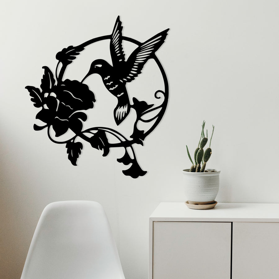 Hummingbird Metal Wall Art Silhouette Home Décor