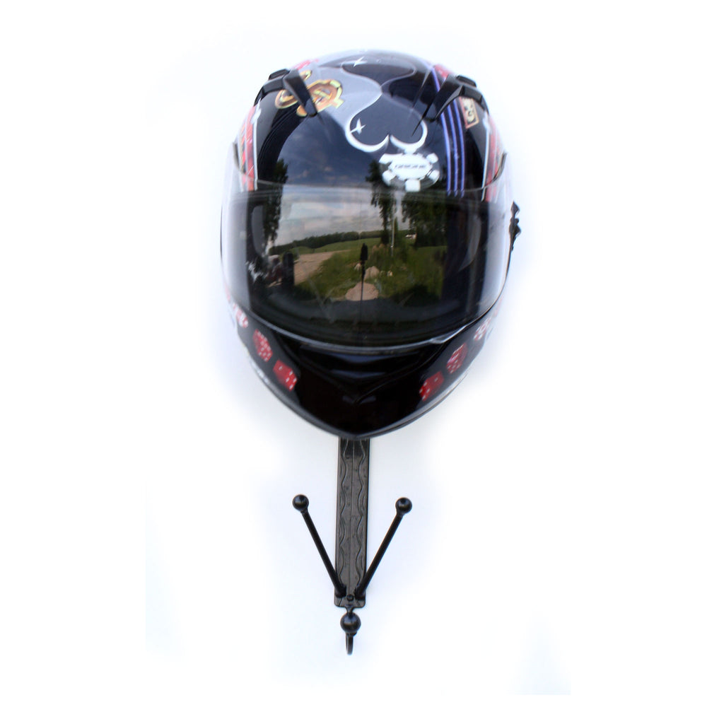 Helmet Hook Metal Wall Art: Wall-mounted Metal Helmet Holder,Ski Helmet, Motorcycle Helmet, Etc., Metal Helmet Holder Made By Practical Art!