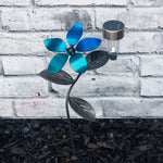 Solar Light Flower Garden Stake with Interchangeable Metal Art Flowers