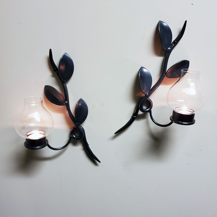Vine Candle Holder - Set of Two Wall-mounted Metal Art Candle Holders