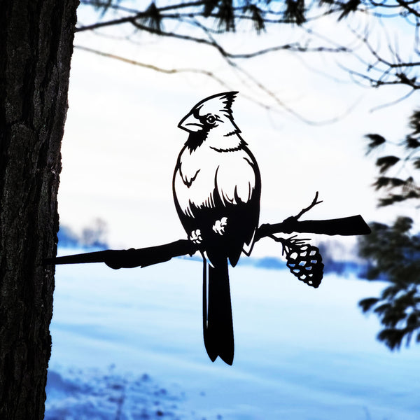 Cardinal Metal Bird Outdoor Decor | Practical Art