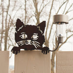 Cat with Paws – a pet for Garden and Fence Metal Wall Décor with Solar Lights