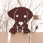 Dog with Paws - a pet for Garden and Fence with Solar Lights - Metal Yard Art
