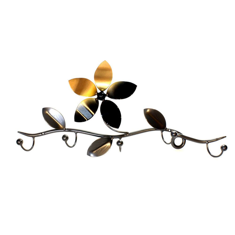 Handcrafted Metal Art Flower Hooks with five hook for coat towel and items