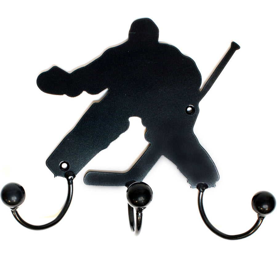 Hockey Goalie Award With 3 Hooks: Wall-mounted Metal Art Goalies