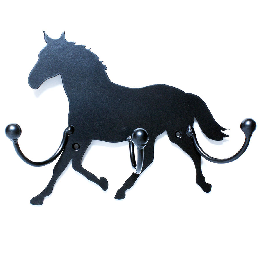Horse Metal Art Award: Wall-mounted Hanger With 3 Hooks For Coats
