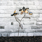 Metal Humming bird Flower Garden Stake with solar light