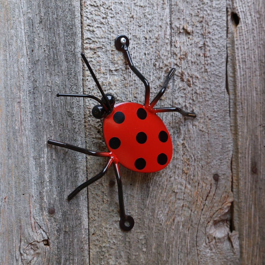Metal Ladybug: Ladybugs Exterior And Interior Decor! Small Ladybug Metal Wall Art For Fences, Walls. Novelty Gifts + Garden Décor/Yard Art