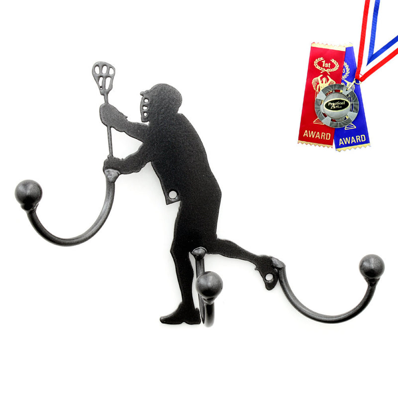 Lacrosse Award Hook Medal Display: Wall-mounted Metal Art With