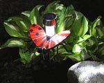 Solar Light Ladybug On A Garden Stake: Metal Art Flying Lady Bugs On Stakes
