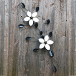 Two Wall-mounted Metal Vine With 2 Large Flowers