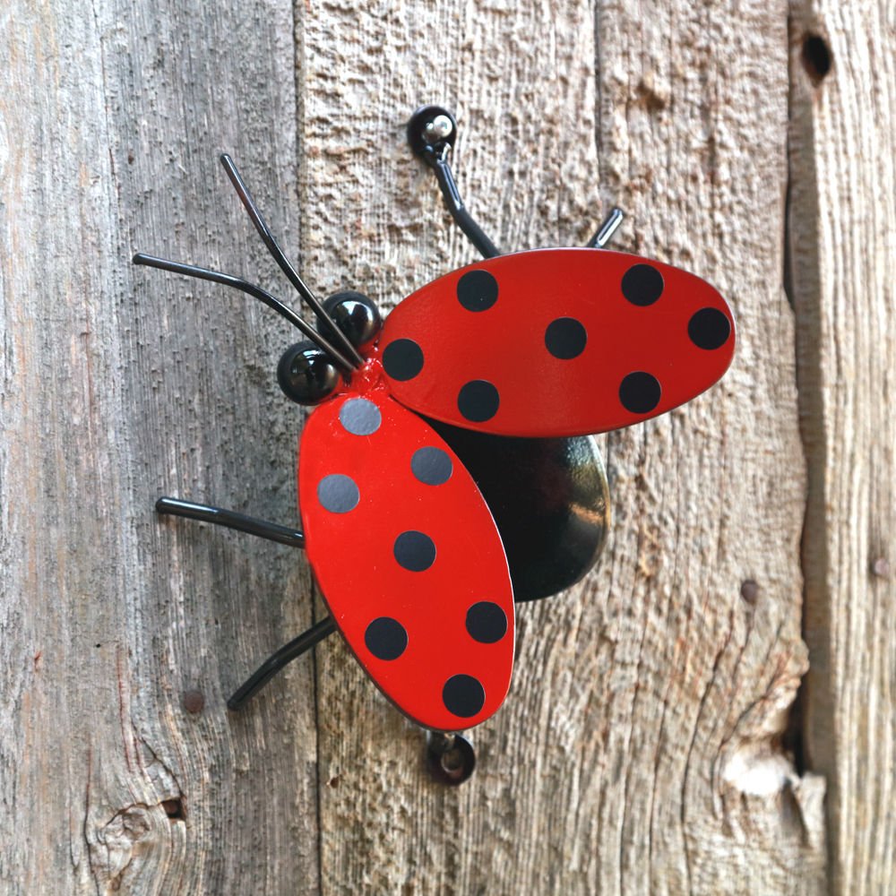 Flying Ladybug Garden Decor For Fences or Walls