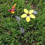 Home Decor Outdoor Decor = Yard Art! Colourful/Solar Light On Garden Stake With Metal Hummingbird + Flower: Birthday/Housewarming Gift !