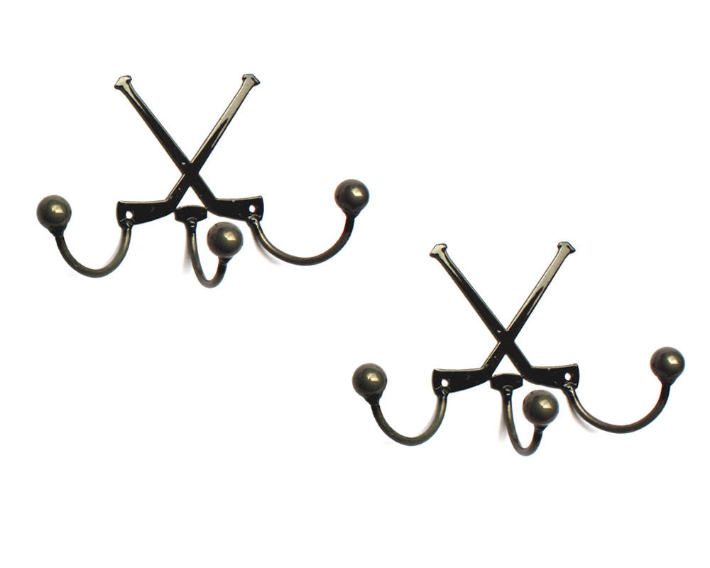 Award Display Hockey Sticks W/ 3 Hooks Wallmounted Metal Art Awards! PracticalArt