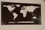 World Map Wall Art With Metal Frame