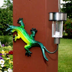 Metal Gecko Lizard Solar Light Yard Art Garden Decoration = Reptile Lovers Gifts. Birthday Present, Housewarming Gift! Decor For Home/Office