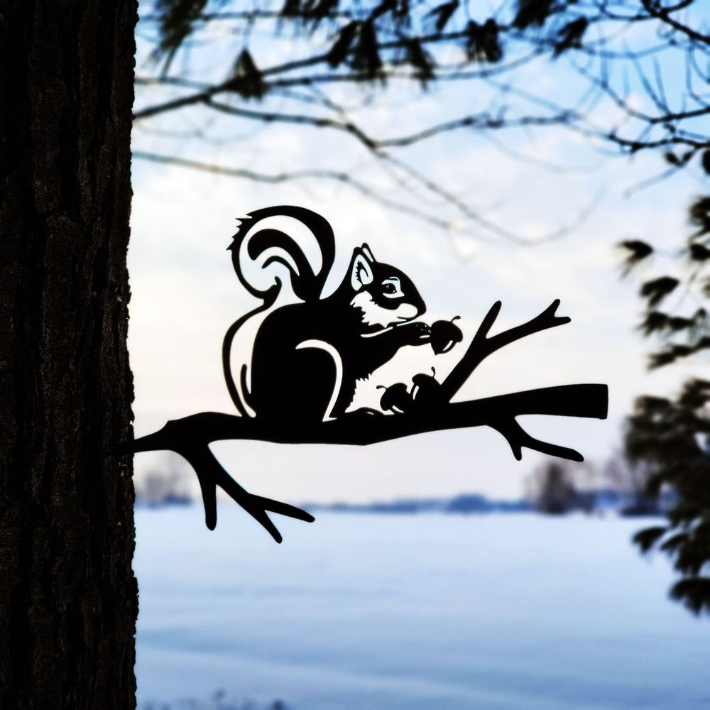 Metal Squirrel Tree Stake Outdoor Décor | Practical Art