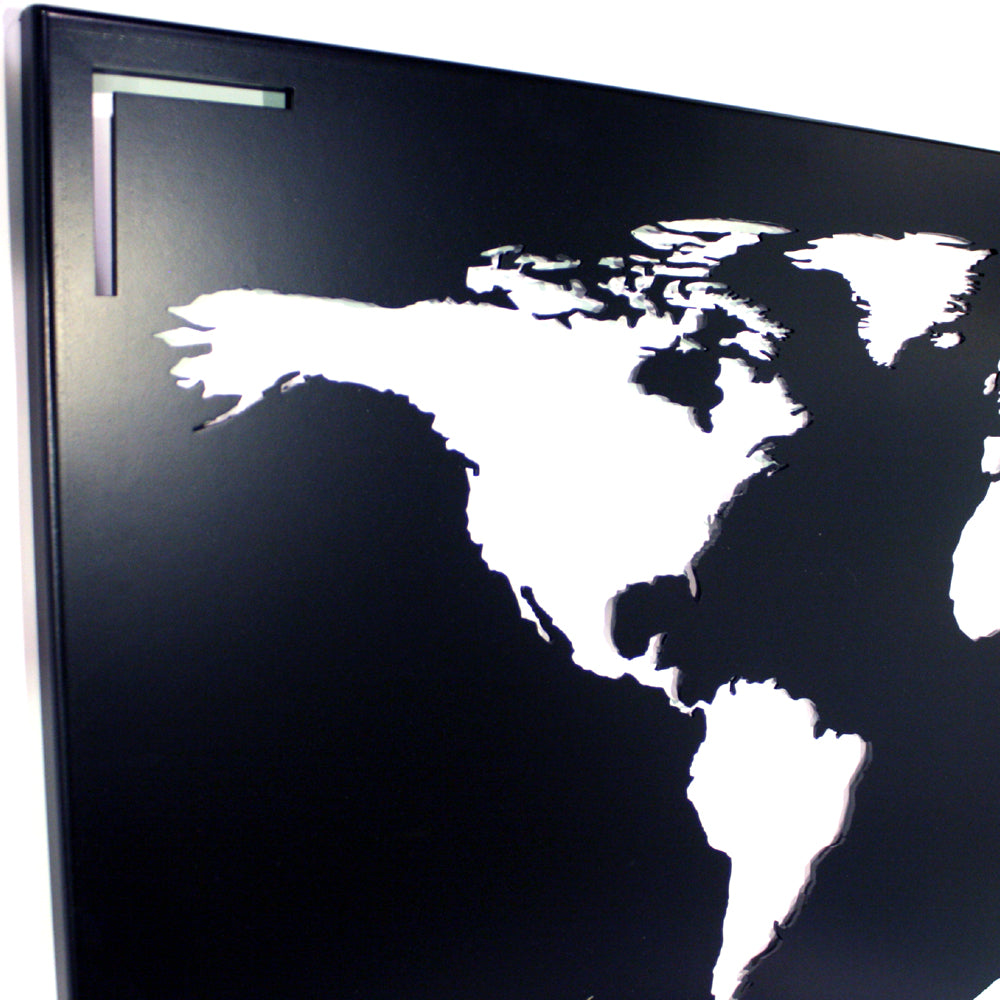 World Map Wall Art With Metal Frame