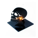 Skull Candle Holder: Candle Holders With Metal Art Skull Goth Decor!!!
