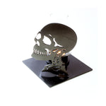 Skull Candle Holder: Candle Holders With Metal Art Skull Goth Decor!!!
